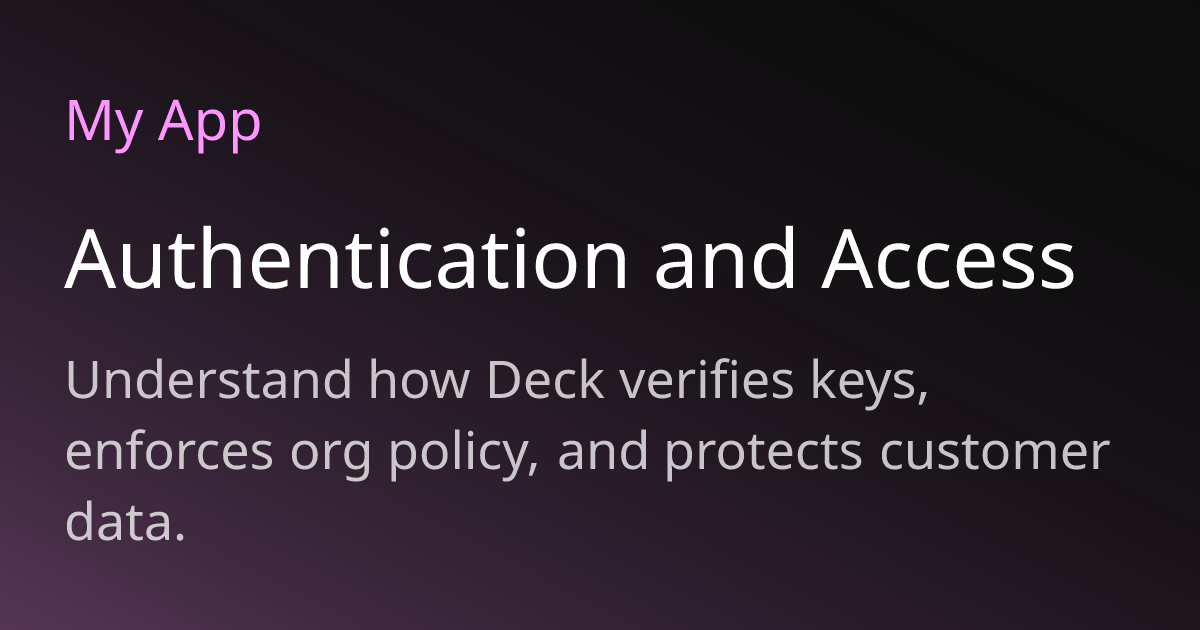 Authentication and Access